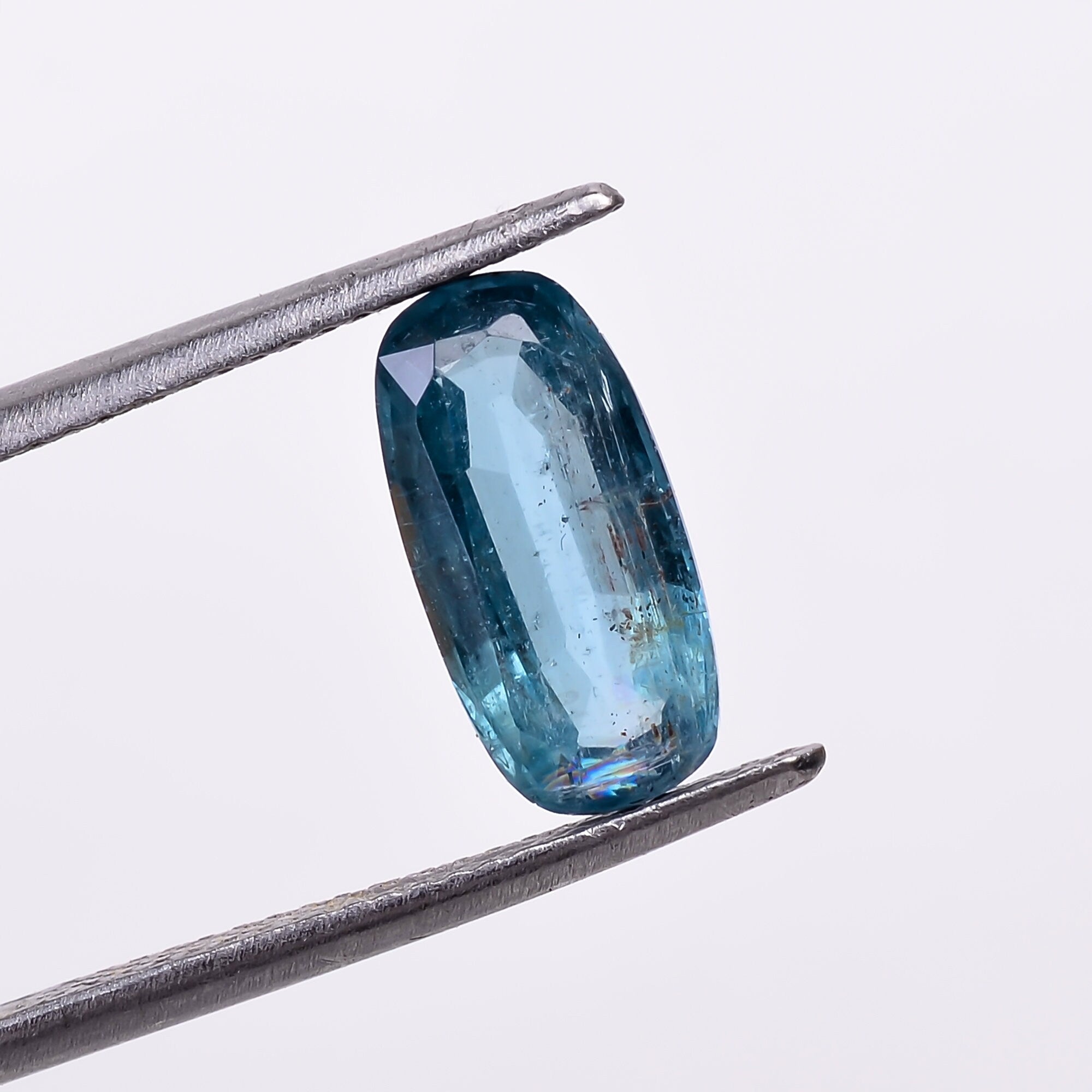 natural blue kyanite radiant shape cut stone loose gemstone